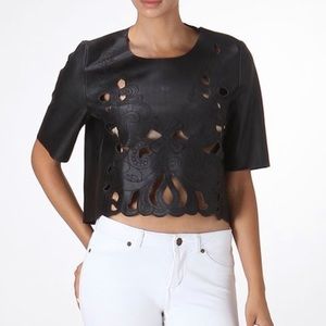 Fate pleather crop tee (see through).